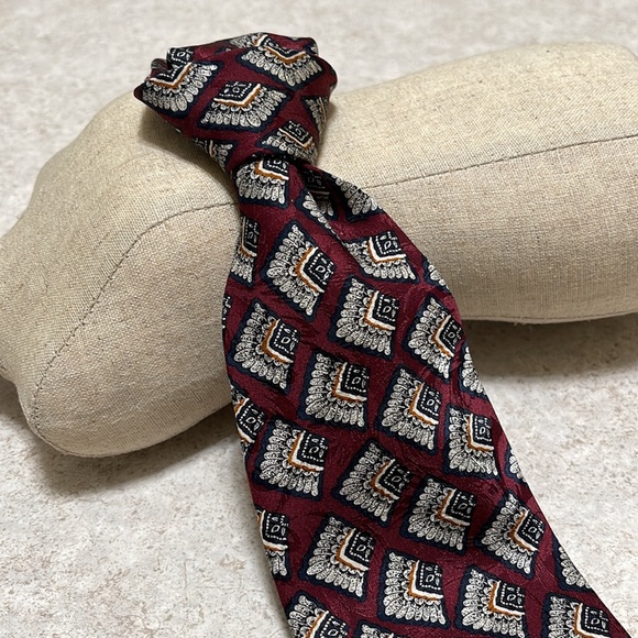 VINTAGE ENZO FELINI HANDMADE 100% SILK TIE UNIQUE DESIGN - Picture 4 of 4